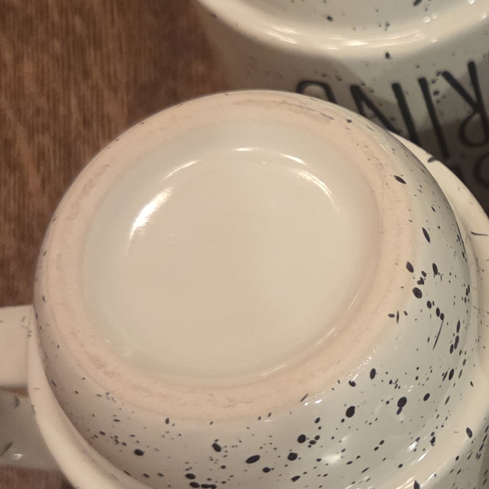 Rare Coffee Lovers' Gray and Cream Speckled Stackable Coffee Mug/Cup Set (4) - Picture 8 of 16